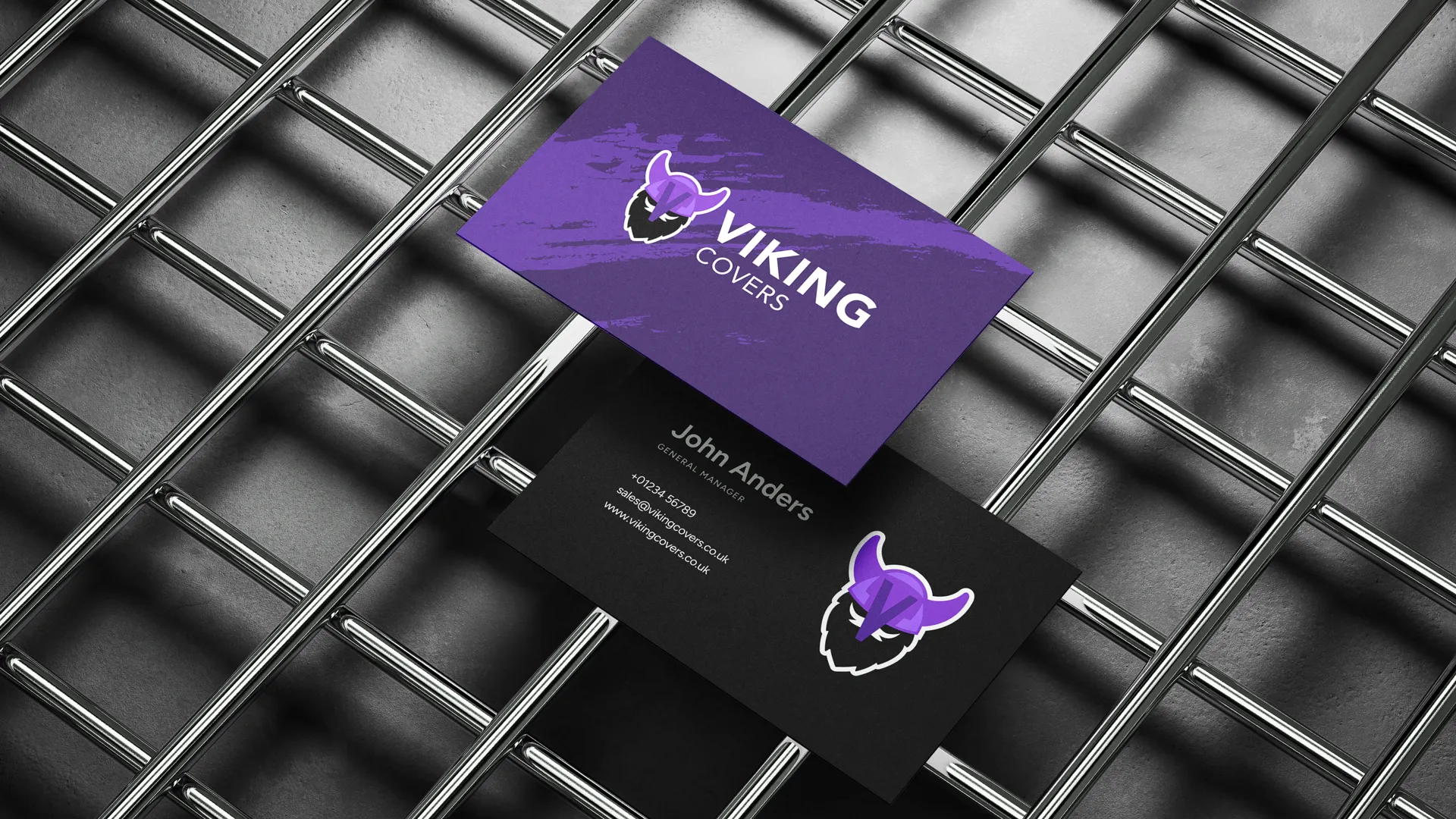 Viking Covers mockup business cards