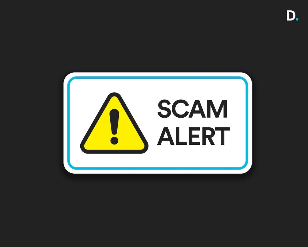 Scam alert notice graphic