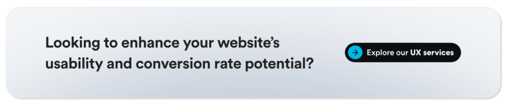 A linked image that reads 'Looking to enhance your website's usability and conversion rate potential?' that links to Damteq's UX services page