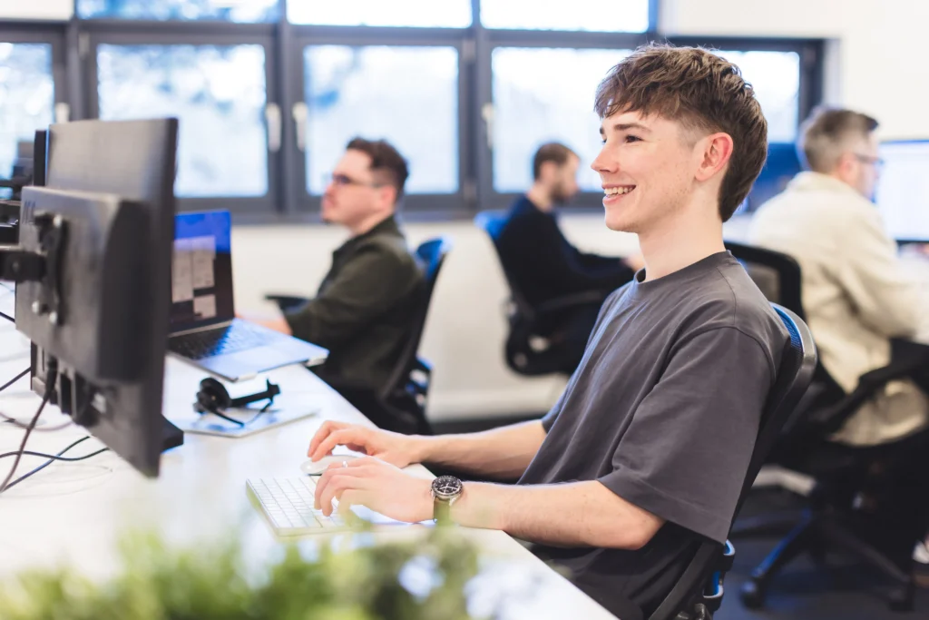 Ed working at his desk