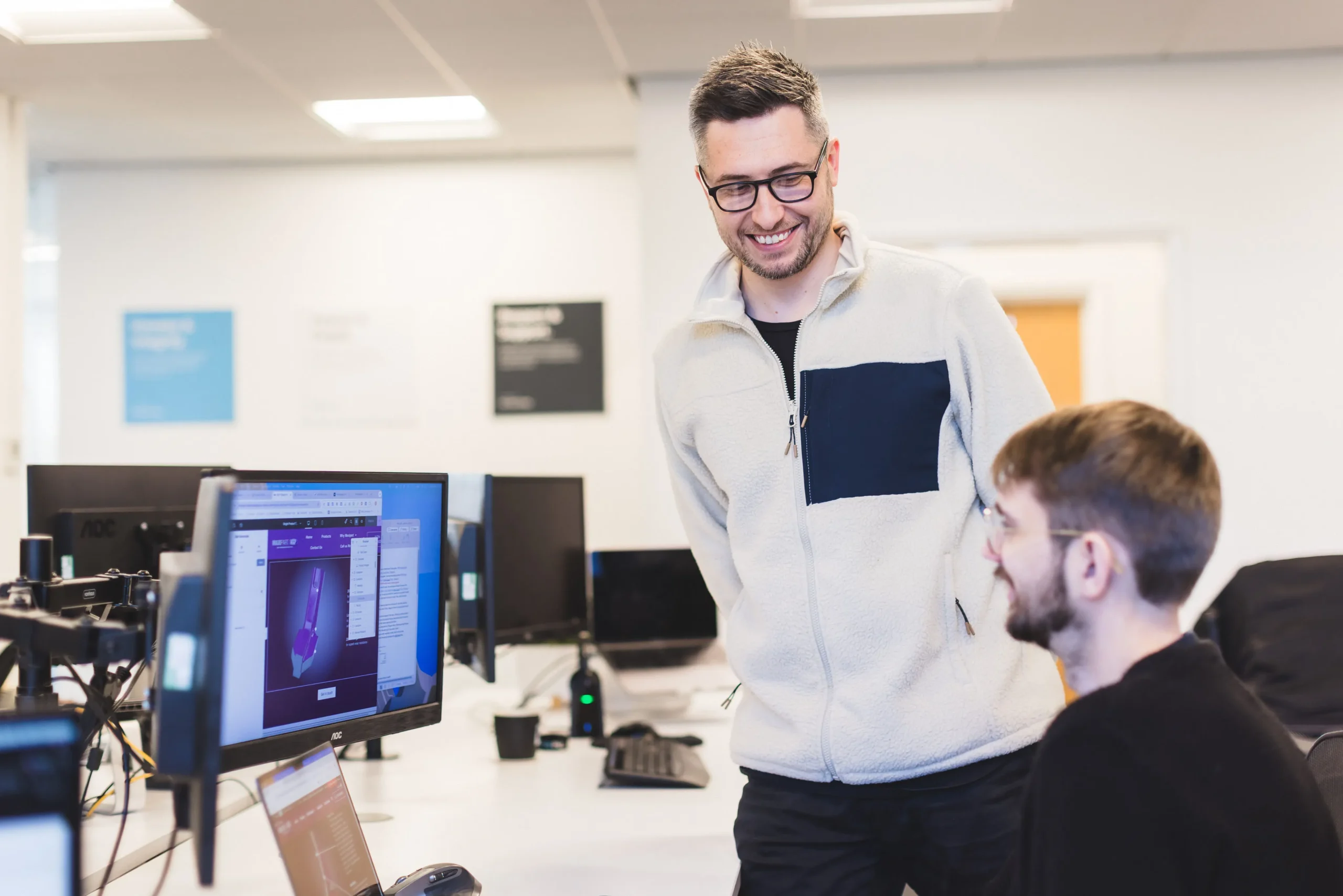 Jack and Richard working at Richards desk