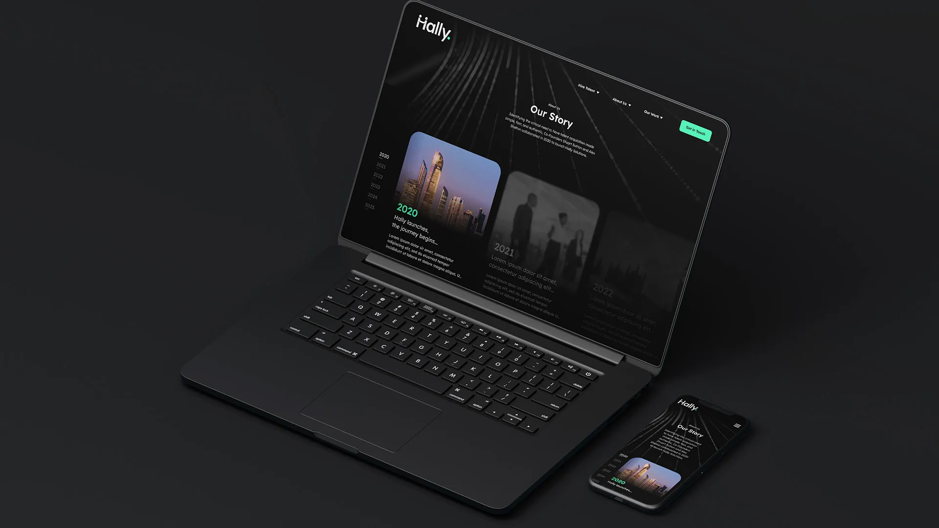 hally website laptop and mobile
