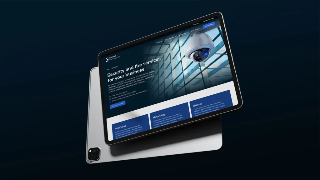 croma website tablet mockup